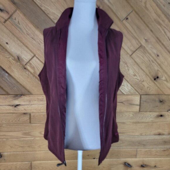 Columbia Sportwear Womens Size Large Full Zip Vest Stand Collar Pockets Maroon - Picture 4 of 8